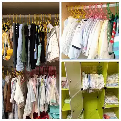 10 non-slip children's clothes shelves baby hangers newborn baby clothes plastic clothes drying hangers
