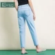 Quần jeans sáng màu mùa xuân và mùa hè mới mỏng eo cao chín điểm Harlan cỡ nhỏ quần dài rộng giản dị - Quần jean