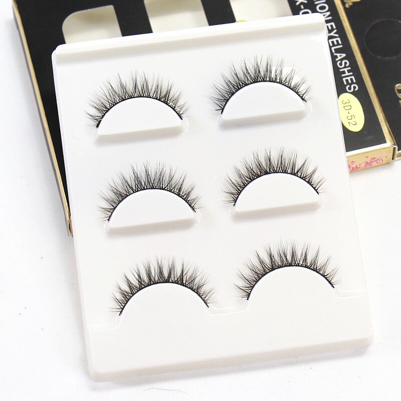 3D stereo natural simulation sharpening false eyelashes black line hard terminal hard strike short single eyelid can support double eyelids