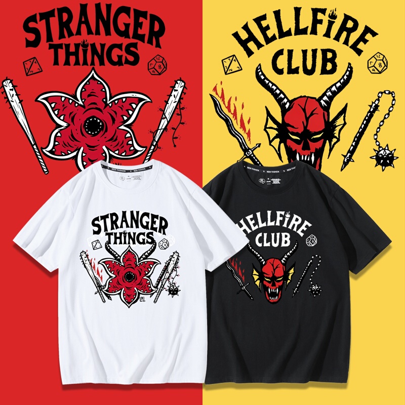 Hellfire Club Stranger Things American Tv Series Demon Peripheral Short-Sleeve T-Shirt Summer Trend Hellfire Club Stranger Things American Tv Series Demon Peripheral Short-Sleeve T-Shirt Summer Trend