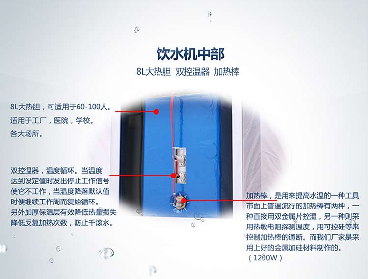 Jinweiquan thương mại nước bằng thép không gỉ nước đôi ống đôi vòi siêu lọc thẳng máy uống nhà máy phòng tập thể dục sưởi ấm và làm mát máy lọc nước 3m