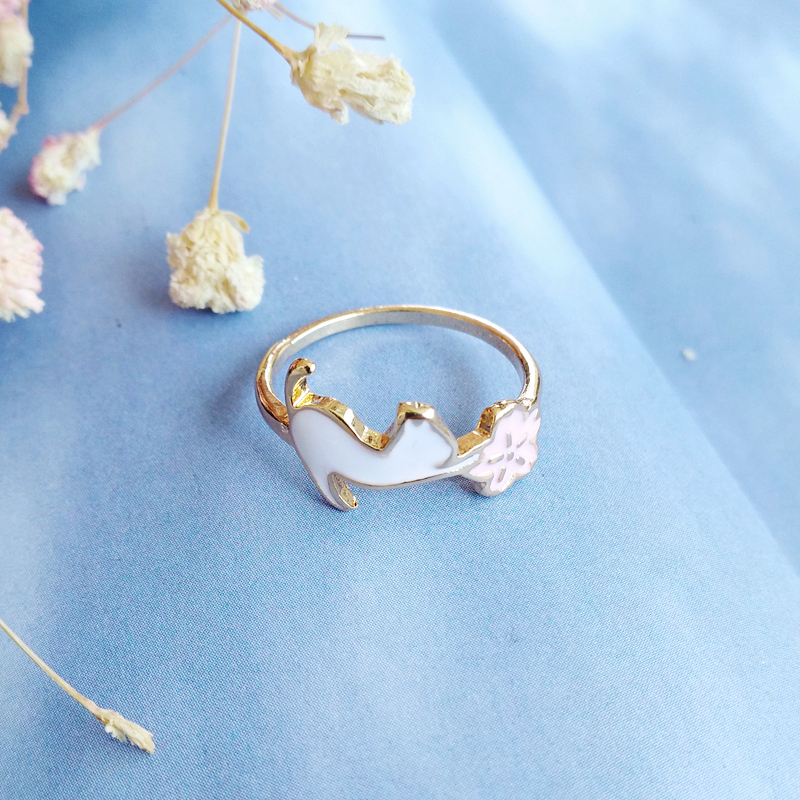 Nhật Bản và Hàn Quốc Alice Kitty yêu Sakura Fresh Pegasus Cô gái mềm mại đơn giản ngọt ngào Nữ sinh viên nhẫn cầu hôn