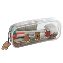 South Korea simple Net red transparent large capacity cute pencil bag ins tide Japanese girl pencil stationery box primary school students