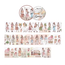 Qiqiyu waterproof pet hand account split suit tape ins cute beautiful hand account figure girl decoration stickers