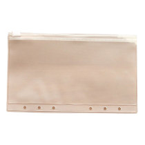 Misu Japanese transparent frosted hipster A5A6 loose-leaf Handbook waterproof storage zipper bag ticket information bag