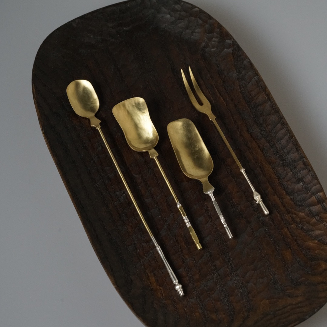 茶匙。銅。茶杓。茶道具。古美術。骨董品。宋時代。美品 【公式通販】