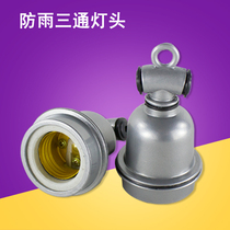 Waterproof ceramic lamp holder outdoor screw e27e40 chandelier outdoor household spiral suspension type small tee lamp head