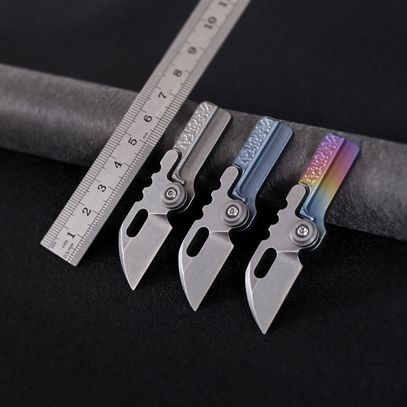 Outdoor multifunctional titanium alloy S35VN powder steel mini buckle pocket knife EDC knife