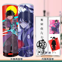 Cartoon Assassin 67 pencil case large capacity cylindrical pen case flow sand coded lock 567 pen bag lead pencil case
