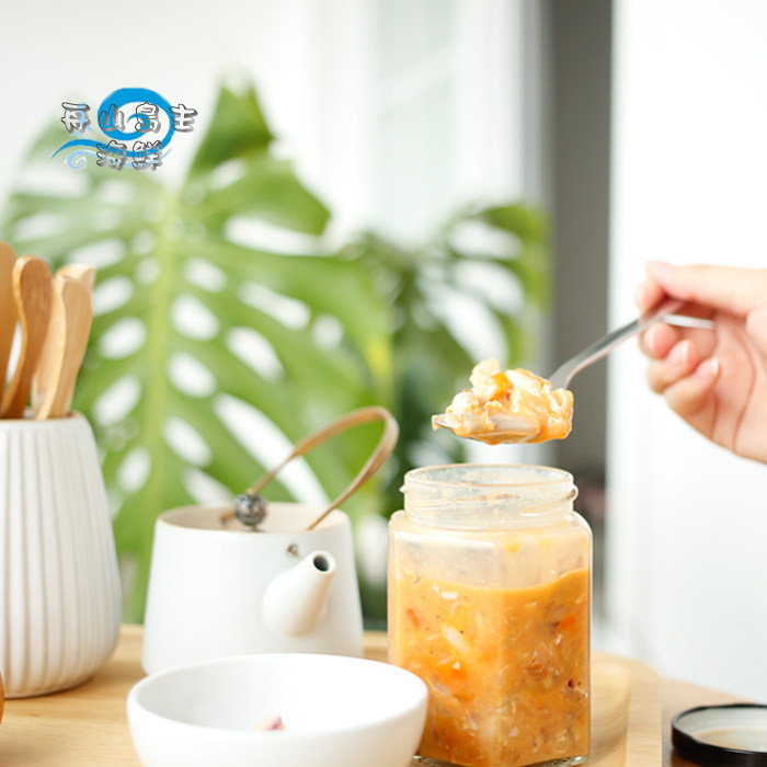 Zhoushan island master seafood handmade red cream crab paste swimming crab crab sauce choking crab crab cream Ningbo Zhoushan specialty drunken crab