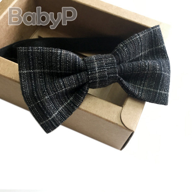 BabyP Customized Black Strip Baby Child Bowling Boy Cotton Bond Bowl Baby Hundred Days Butterfly Bow