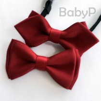  BabyP handmade dark red childrens bow tie 100-day-old boy baby baby bow tie tie pin
