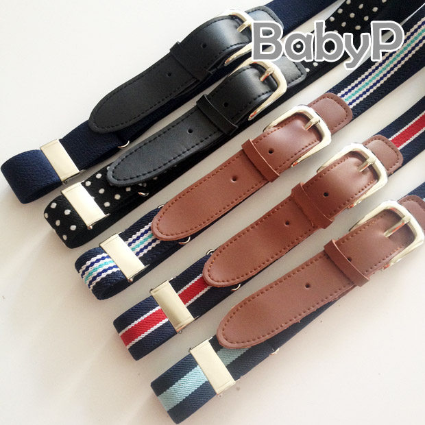 BabyP Children's Elastic Elastic Belt Boys Girls Kids Baby Leather Buckle Belts Primary School Students' Belts