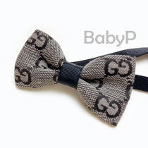  BabyP custom series childrens bow tie Gray double G baby bow tie Baby bow tie Year old
