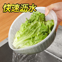 Household kitchen amoy rice sieve rice washing artifact leaky basin vegetable washing basin plastic basket drain basket rice sieve vegetable basin amoy rice spoon