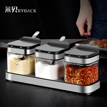 Seasoning box Kitchen seasoning storage box Household combination glass bottle product set Monosodium glutamate sugar seasoning jar