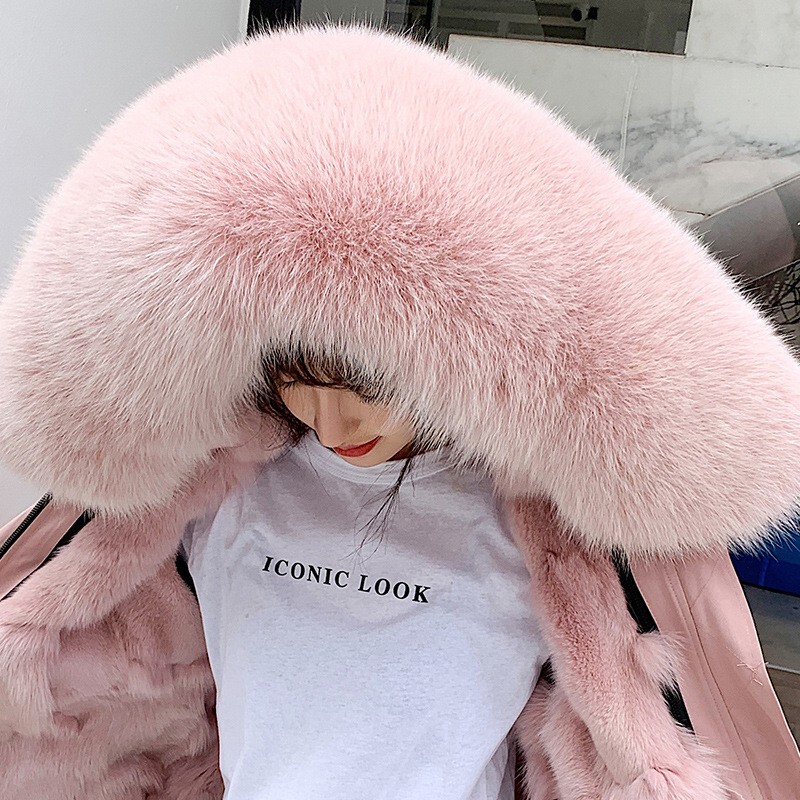 Parker Women's Mid-Length 2026 New Style Oversized Fox Fur Lining Coat Parka Detachable