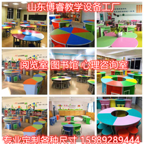 Library reading room table psychological counseling table and chairs group activity coaching training table team building conference combination table