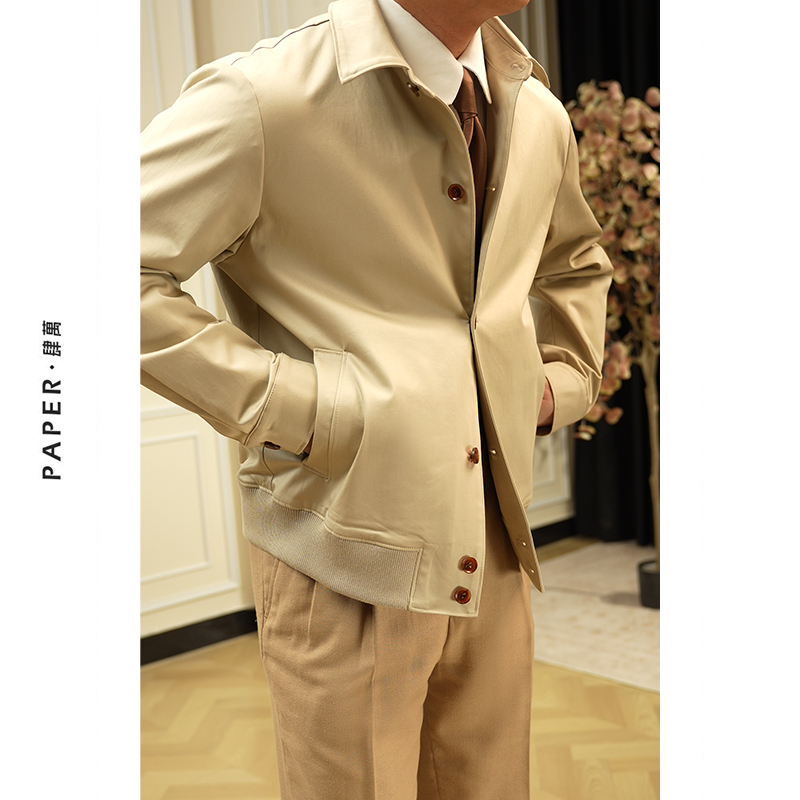 Paper Sihwan Windproof and Wear-Resistant Short Stand-Up Collar Jacket for Men A2 Pilot Silhouette Coat for Daily Casual Wear in Autumn and Winter Paper Sihwan Windproof and Wear-Resistant Short Stand-Up Collar Jacket for Men A2 Pilot Silhouette Coat for Daily Casual Wear in Autumn and Winter