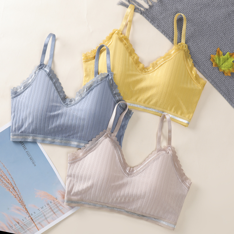 Beautiful back bra without steel rim camisole bandeau chest-wrapped student high school girl underwear women's new 2020 explosion