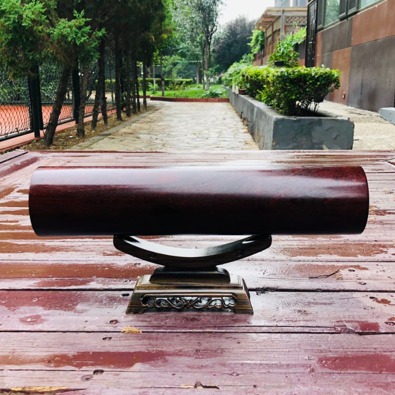 Indian lobular red sandalwood windfall living room office water wind column mahogany craft gifts to attract wealth and treasure town house ornaments