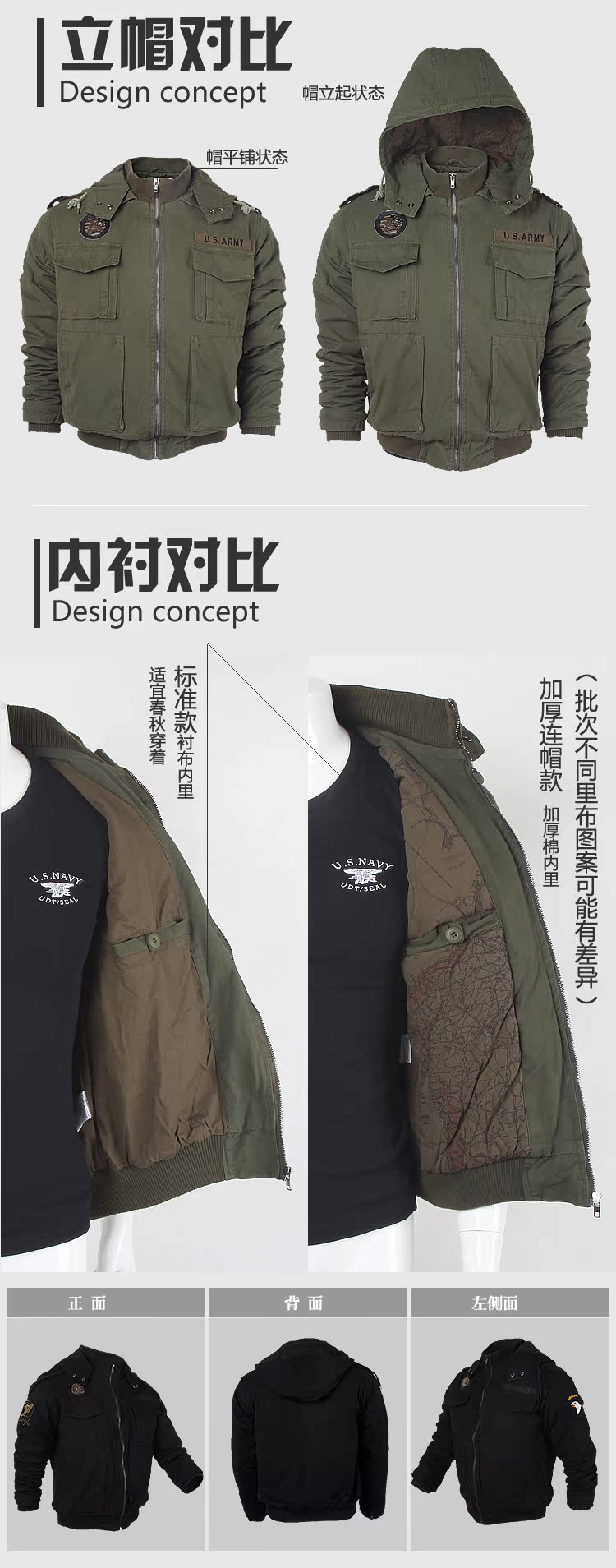 Áo khoác bomber mới Nam Mỹ 101 Sư đoàn trên không Quân đội ngoài trời Quạt cắm trại cắm trại Trang phục - Những người đam mê quân sự hàng may mặc / sản phẩm quạt quân đội giày sĩ quan cấp úy