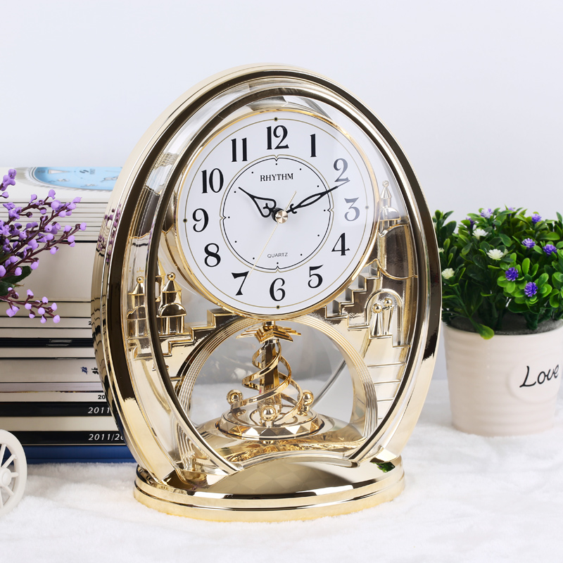 RHYTHM Japan Livocal clocks wedding room European style modern silent luxury pedestal clocks 4SG768-Taobao