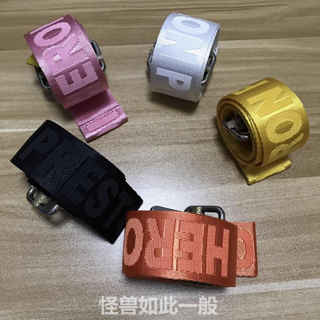 Tại chỗ đai Heron preston HP letter LOGO đai vải công nghiệp có thể điều chỉnh nam và nữ thủy triều thắt lưng da nam
