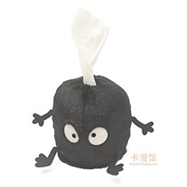 Japan Hayao Miyazaki Chinchilla black carbon roll paper tube Plush round tissue box desktop cute cartoon creative paper pumping set