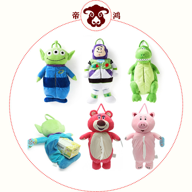 Japanese Toy Story cartoon plush tissue box hanging paper towel set living room car creative cute draw paper set