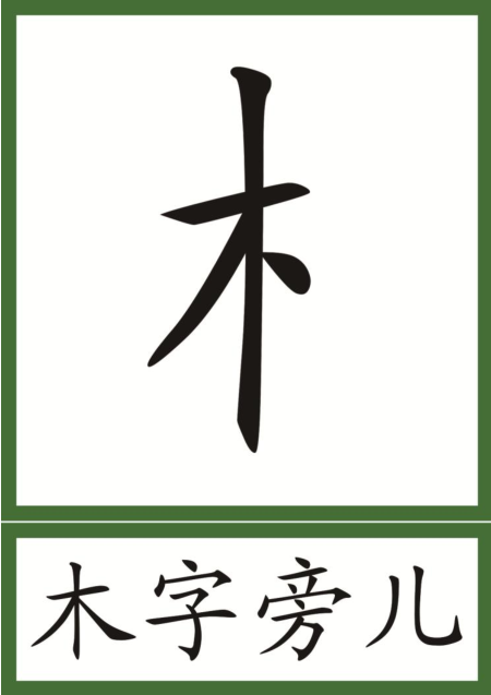 蒙氏語言2 筆劃偏旁部首字體結構詞組拼音三段卡幼兒識字卡片