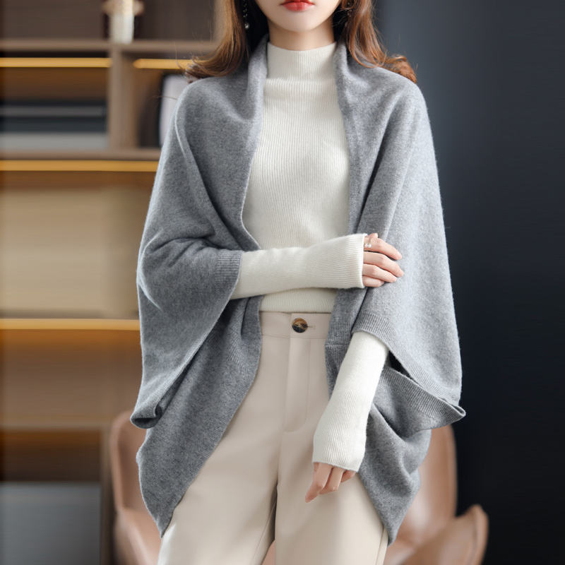 100% Australian Pure Wool Shawl for Women, Autumn and Winter Mid-Length Stylish Knitted Cardigan, Loose Sweater Jacket 100% Australian Pure Wool Shawl for Women, Autumn and Winter Mid-Length Stylish Knitted Cardigan, Loose Sweater Jacket