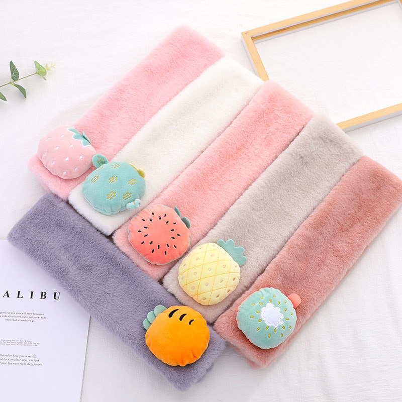 Fall and Winter Baby Boy and Girl Fish Fruit Around Children's Soft Rabbit Hairy Scarf Winter Warm Boys and Girls