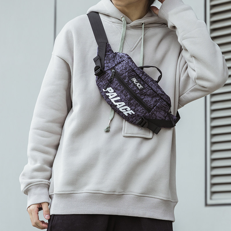 Tide brand men's chest bag Korean version personality hit color messenger bag hip-hop street trend small waist bag ins style shoulder bag