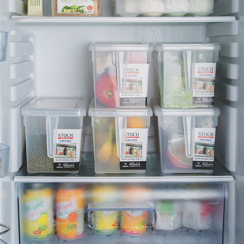 Refrigerator containing box drawer-type plastic refreshing box superimposed rectangular with lid fruit Japanese style containing box storage box