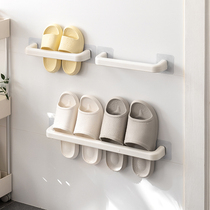Bathroom slippers rack free of punching wall-mounted toilet wall Contained Shoes Theiner Slippers Drain rack