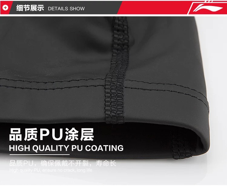 Mũ bơi Li Ning nữ nam Hàn Quốc thời trang dễ thương mũ bơi người lớn tóc dài Earmuff PU bơi mũ vải lớn mũ bơi 	combo mũ kính bơi	