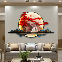 New Chinese sofa background wall decorative painting Living room hanging painting Entrance welcome pine pendant Restaurant landscape round mural