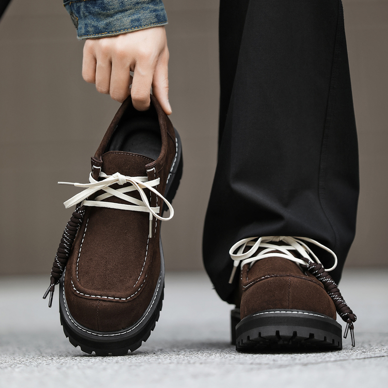 Retro Thick-Soled Derby Shoes for Men, Versatile British-Style Suede Casual Leather Shoes, Height-Increasing Kangaroo Shoes, Low-Top Work Boots, Martin Boots Retro Thick-Soled Derby Shoes for Men, Versatile British-Style Suede Casual Leather Shoes, Height-Increasing Kangaroo Shoes, Low-Top Work Boots, Martin Boots