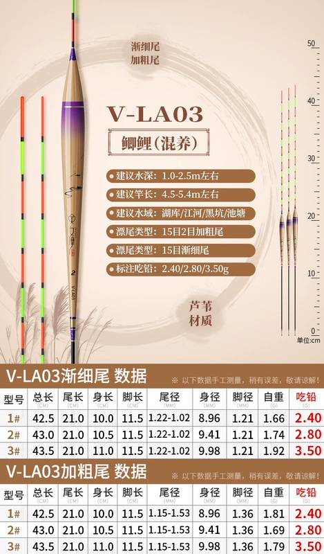 Phao câu cá Xiaofeng Fairy Mo Reed Phao câu cá có độ nhạy cao, đậm bắt mắt Phao câu cá đáy dành cho cá chép diếc miệng nhẹ và câu cá hoang dã phao câu đêm đổi màu phao câu rô phi
