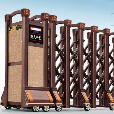 Jiangxi stainless steel aluminum alloy electric telescopic door factory school site door folding door trackless rail gate