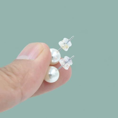 Силиконовые прозрачные металлические пластиковые серебряные серьги, золото 750 пробы