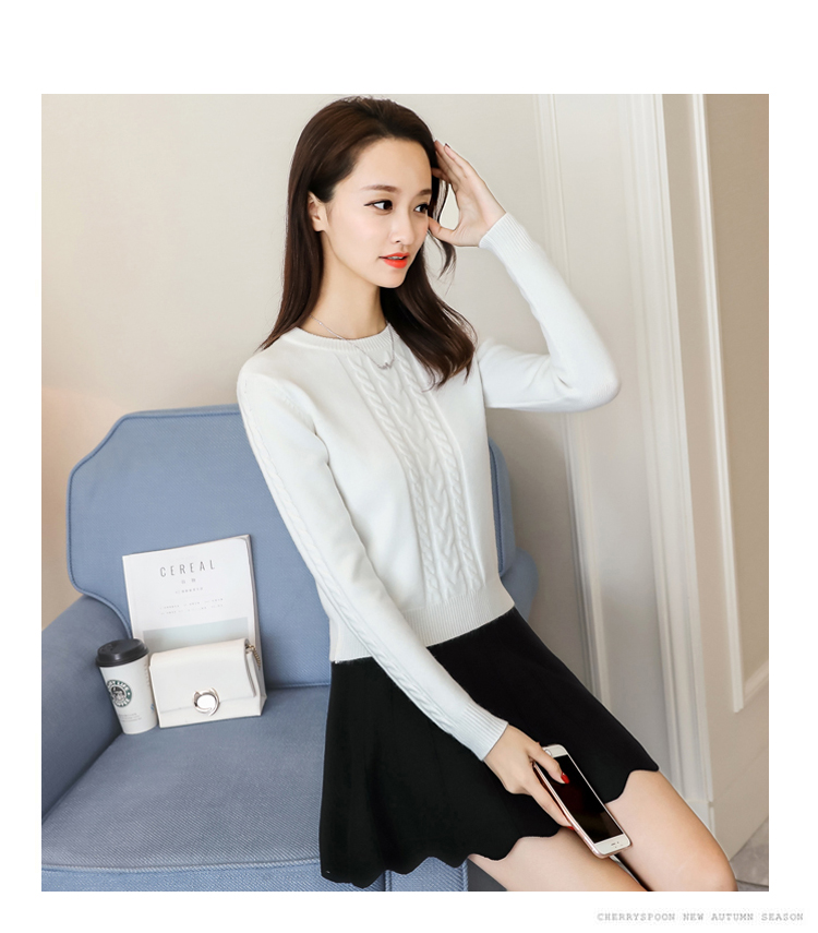 Đặc biệt hàng ngày áo len eo cao phần ngắn eo áo len xoắn áo len dày của phụ nữ bộ áo sơ mi nhỏ hoang dã - Vòng cổ áo len áo len nữ đẹp 2021