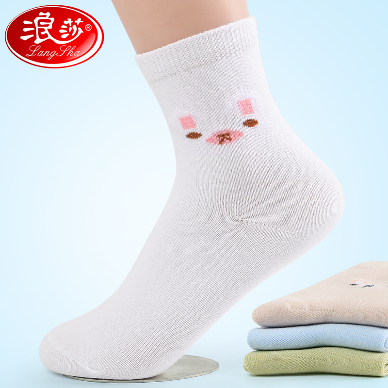 Surina Girl Socks Spring Autumn Midbarrel Socks Children Student Socks Pure Cotton Autumn Winter Thick big girl girl All cotton socks