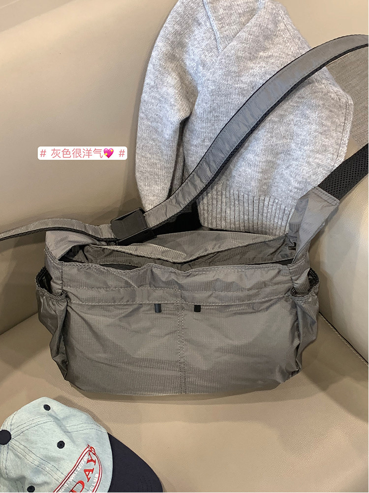 Самодельная сумка для поездок на работу большой емкости седьмого класса, повседневная нейлоновая сумка-тоут на одно плечо для мужчин и женщин, водонепроницаемая спортивная ветровая диагональная сумка