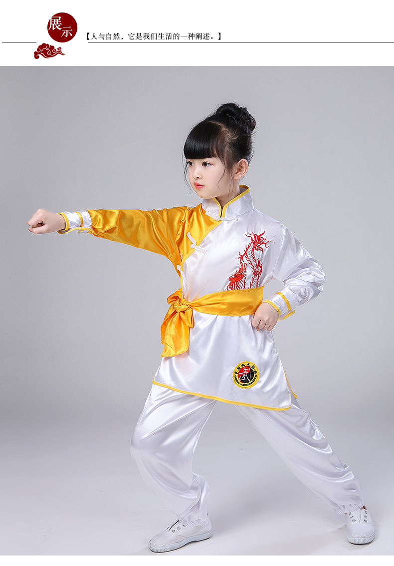 Ngày thiếu nhi võ thuật biểu diễn quần áo thực hành quần áo trẻ em quốc phục nam nữ trang phục Trung Quốc Kung Fu Tai Chi thời trang bé trai