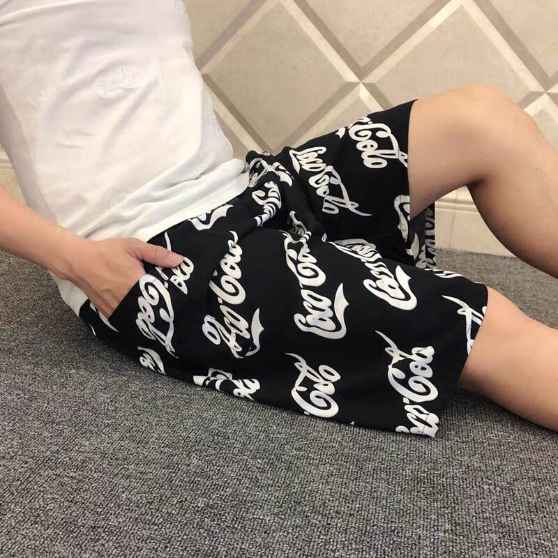 Summer New men Step up Miansilk Men's section Young Sleeping Pants Artificial Cotton Thin shorts cotton silk loose Home pants