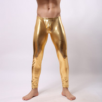 Golden trousers mens fashion new mens bronzing trousers thin tight sexy personality nylon blue purple silver tide