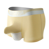 Mens Underwear Spring Summer Autumn Pure Cotton Medium Waist Gun Egg Separation Flat Angle Pants Breathable Pants Pink Black Grey White Green Color