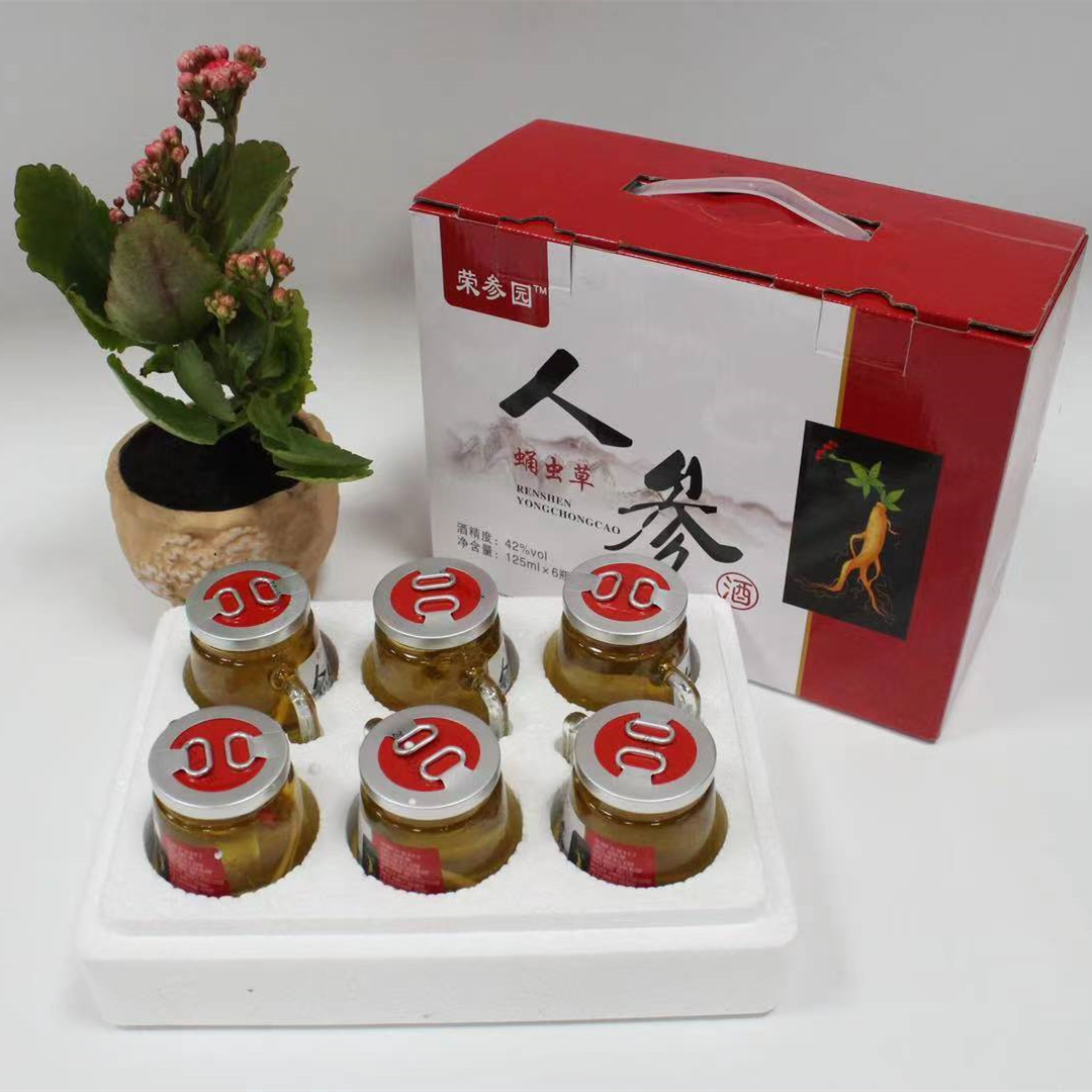 (Rong Participation Park) Fresh ginseng Changbai ginseng wine ginseng Ginseng Wine Ginseng sea Ginseng Wine 1 Box